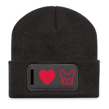 bouledogue français - Beanie recyclé à patch - charbon - Devant