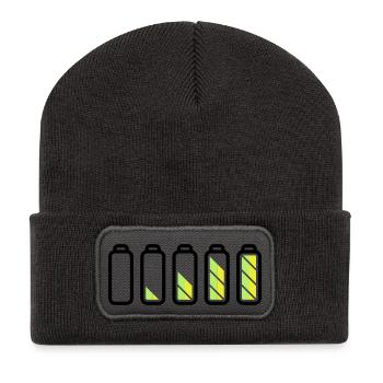 battery_loading - Recycled Patch Beanie - dark grey - Front