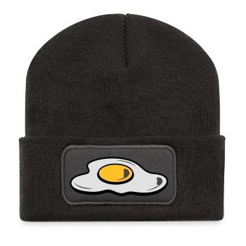 A fried egg - Recycled Patch Beanie - dark grey - Front