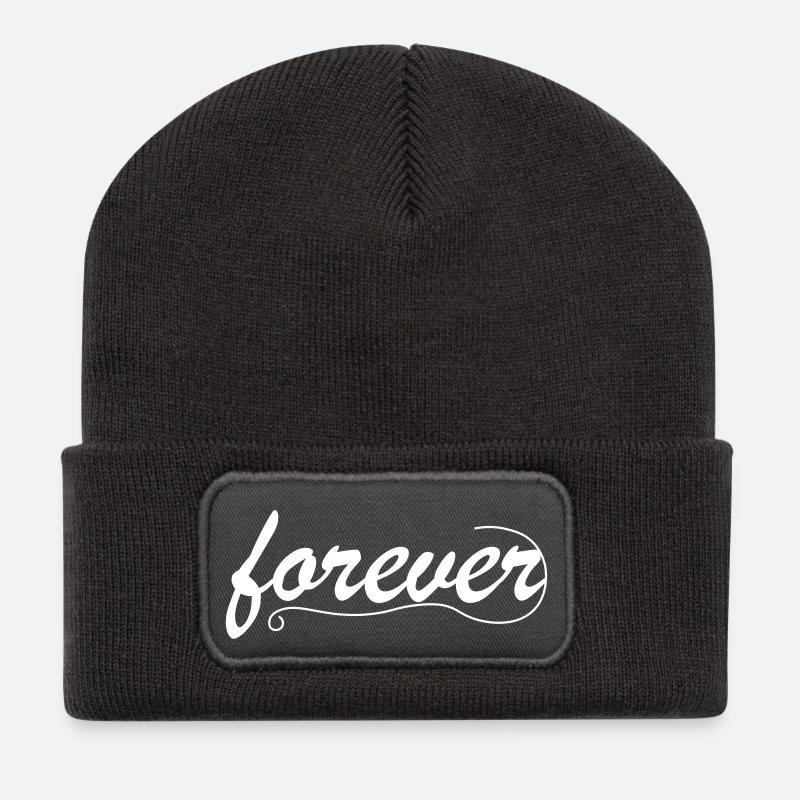forever - Recycelte Patch Beanie - Dunkelgrau