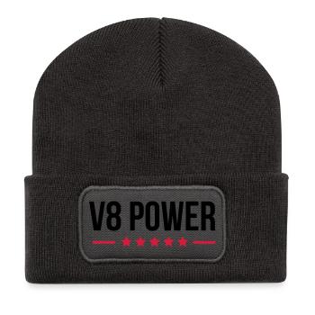 V8 Power - Recycelte Patch Beanie - Dunkelgrau - Vorne