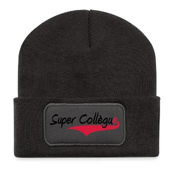 Super Collègue - Beanie recyclé à patch - charbon - Devant