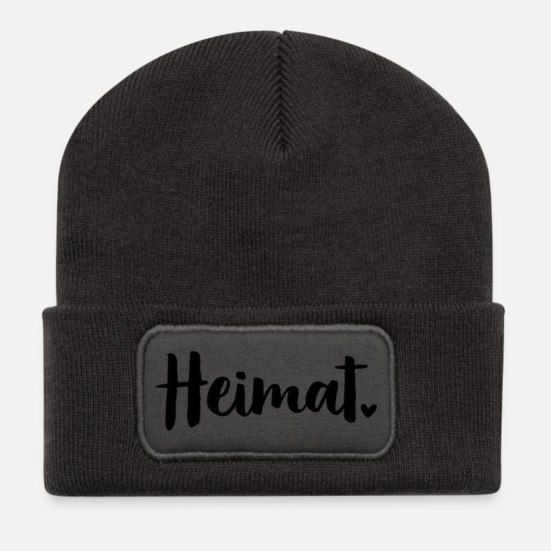 Heimat Herz - Recycelte Patch Beanie - Dunkelgrau