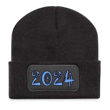 HAPPY NEW YEAR. NEW YEAR'S EVE. NEW YEAR. - Recycled Patch Beanie - dark grey - Front