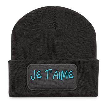 LOVE. FÊTE DES MÈRES. BONNE FÊTE MAMAN. MAMAN - Beanie recyclé à patch - charbon - Devant