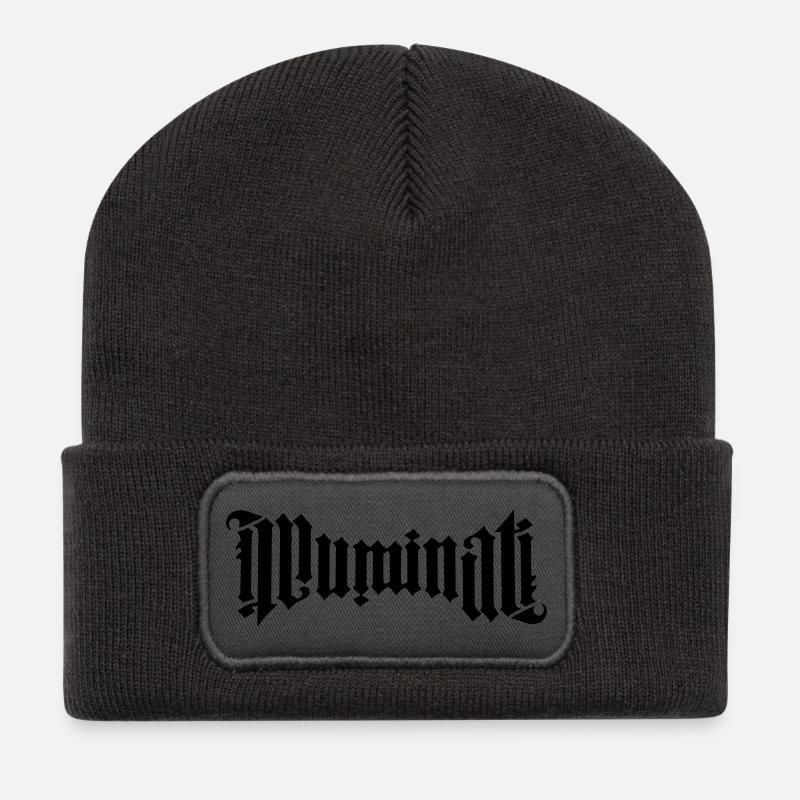 Illuminati Kalligrafie - Recycelte Patch Beanie - Dunkelgrau