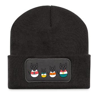 Jahrestag. Jubiläumsdekade. Humor. komisch - Recycelte Patch Beanie - Dunkelgrau - Vorne