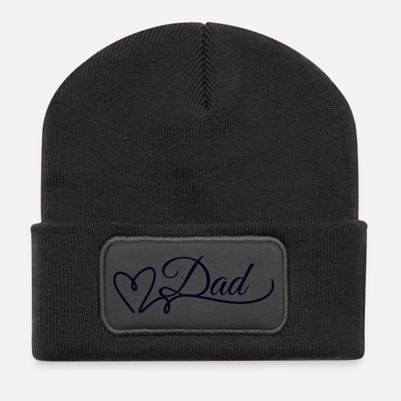 PAPA - Recycelte Patch Beanie - Dunkelgrau
