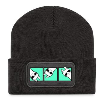 Lama Cool Looking Sunglasses Trio Friends Team - Recycled Patch Beanie - dark grey - Front