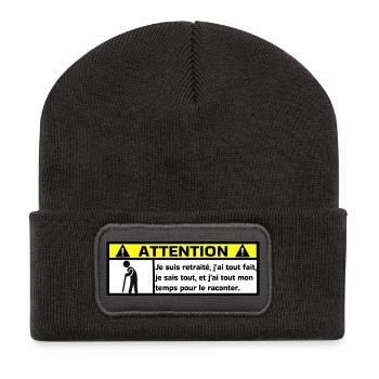 Retired - Recycled Patch Beanie - dark grey - Front