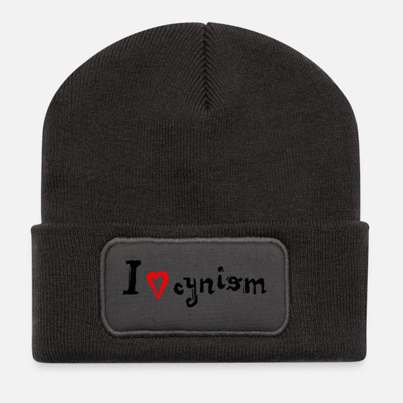 Ich liebe Zynismus - Recycelte Patch Beanie - Dunkelgrau