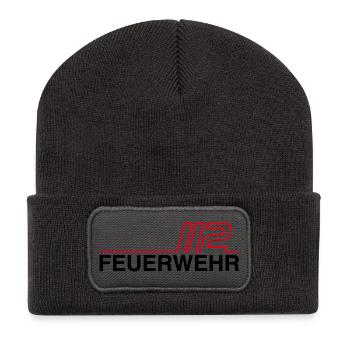 Fire Brigade 112 Neon Lines - Recycled Patch Beanie - dark grey - Front