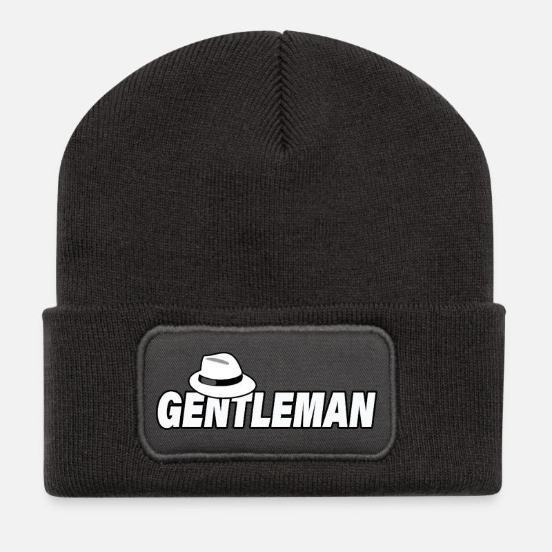 GENTLEMAN - Recycelte Patch Beanie - Dunkelgrau
