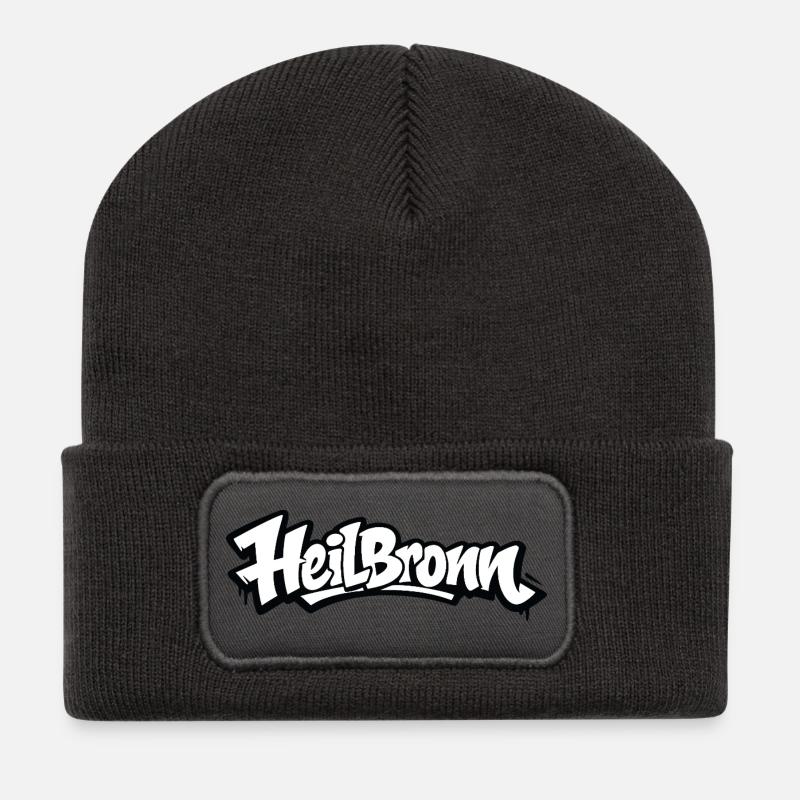Heilbronn Graffiti Logo Tee - Recycled Patch Beanie - dark grey
