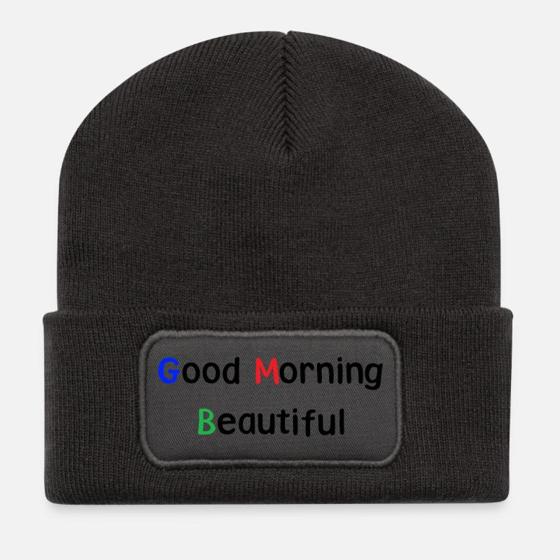 Good Morning - Recycelte Patch Beanie - Dunkelgrau