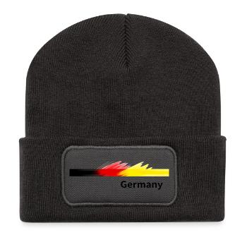 Germany Flag Brush Art - Recycled Patch Beanie - dark grey - Front
