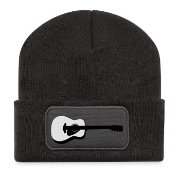 guitare - Beanie recyclé à patch - charbon - Devant