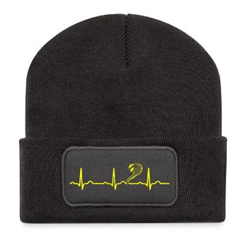 GIFT - ECG HEARTLINK COBRA SNAKE yellow - Recycled Patch Beanie - dark grey - Front