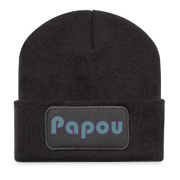 PAPA. FÊTE DES PÈRES. BONNE FÊTE PAPA. BONNE FÊTE - Beanie recyclé à patch - charbon - Devant
