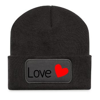 COUPLE. JUST MARRIED. Bachelorette party. VALENTINE'S DAY. LOVE. - Recycled Patch Beanie - dark grey - Front