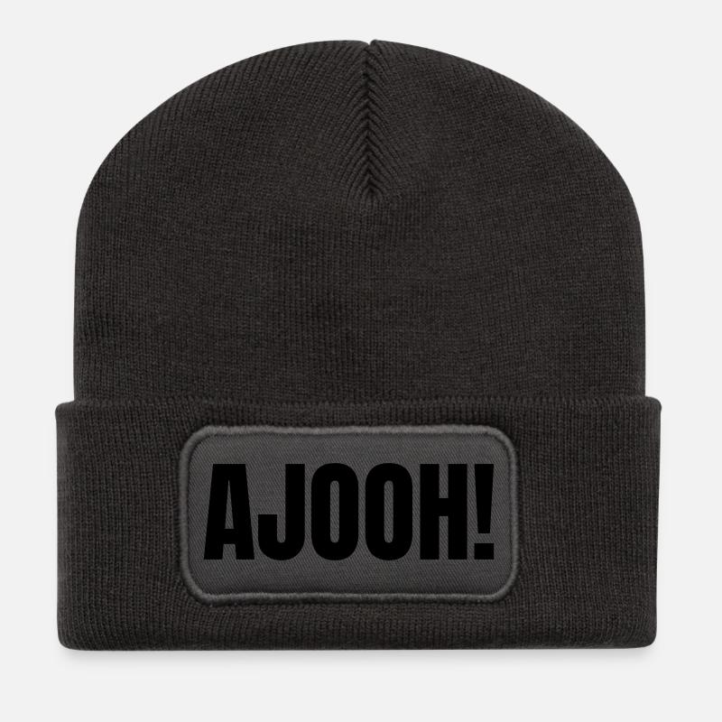 Ajooh - Recycelte Patch Beanie - Dunkelgrau
