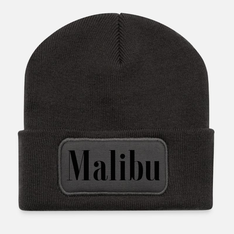Malibu - Beanie recyclé à patch - charbon