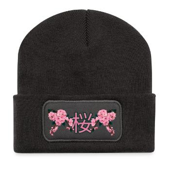 Sakura [jap.] - Recycelte Patch Beanie - Dunkelgrau - Vorne