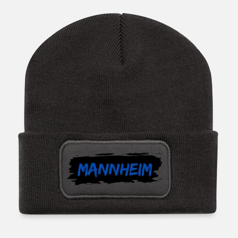 Mannheim - Recycelte Patch Beanie - Dunkelgrau