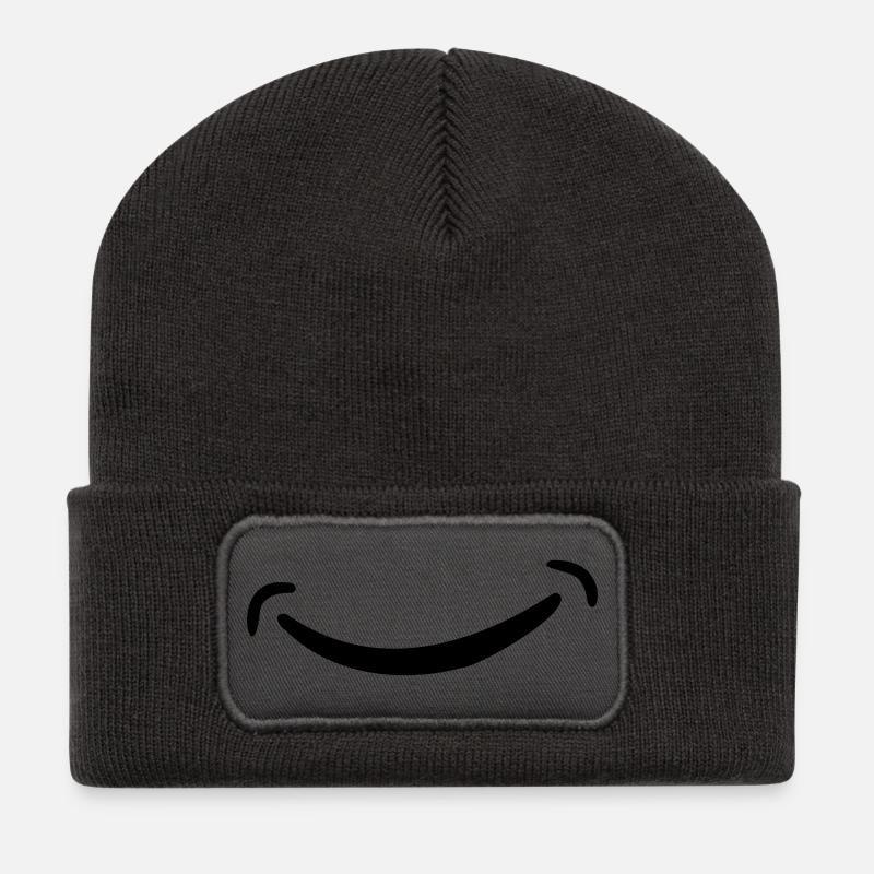 lächeln - Recycelte Patch Beanie - Dunkelgrau
