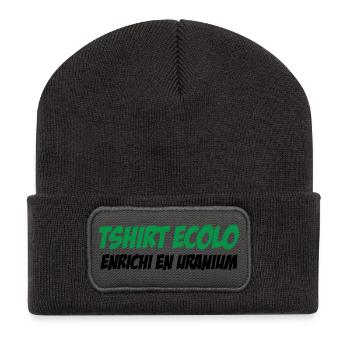 Ecolo Enrichi Uranium Humour Noir - Beanie recyclé à patch - charbon - Devant