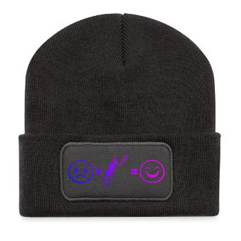 Idée cadeau pour un tennis avec tennis - Beanie recyclé à patch - charbon - Devant