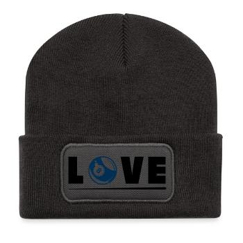 Love Pool 8 Ball Billiards Lover Design - Recycelte Patch Beanie - Dunkelgrau - Vorne