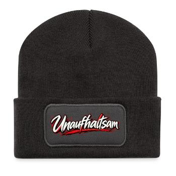 Unaufhaltsam Kraftschrift - Recycelte Patch Beanie - Dunkelgrau - Vorne