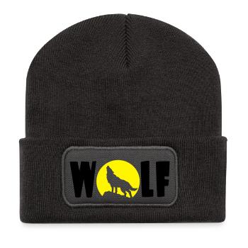Wolf Mond - Recycelte Patch Beanie - Dunkelgrau - Vorne