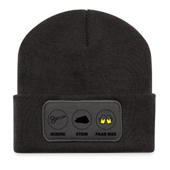 blockedName - Recycelte Patch Beanie - Dunkelgrau - Vorne