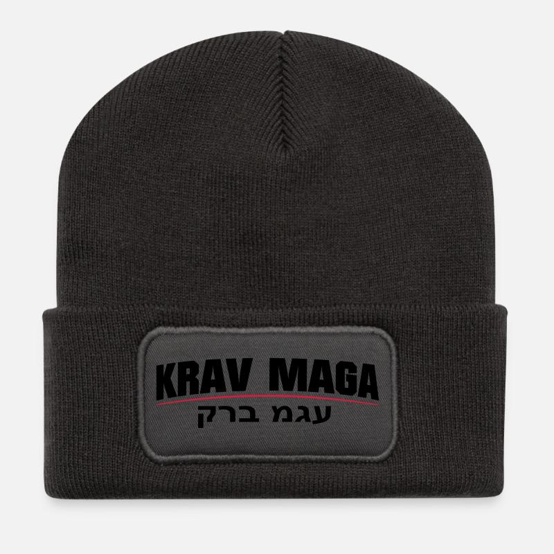 KravMaga Original - Recycelte Patch Beanie - Dunkelgrau
