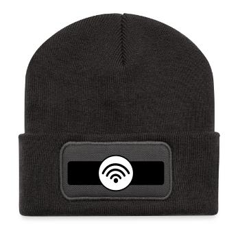 Wifi - Recycelte Patch Beanie - Dunkelgrau - Vorne