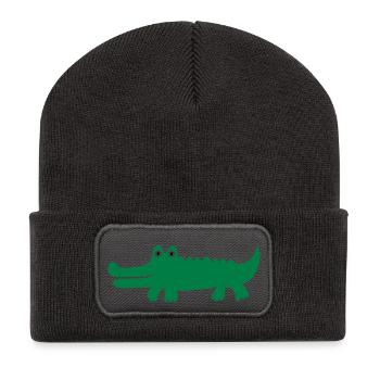 crocodile - Recycled Patch Beanie - dark grey - Front