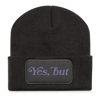 Ja, aber... - Recycelte Patch Beanie - Dunkelgrau - Vorne