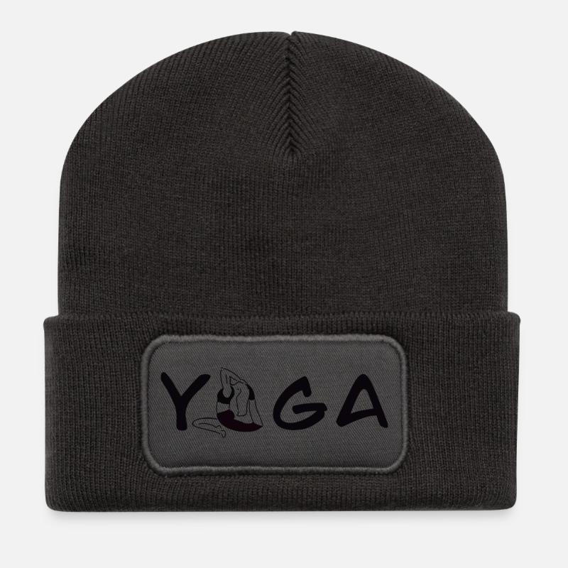 Yoga Pose - Recycelte Patch Beanie - Dunkelgrau