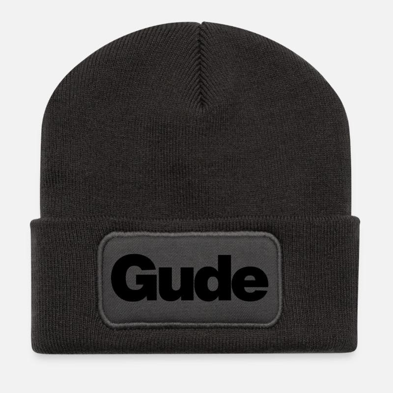 Gude – Urbaner Gruß im Klartext - Recycelte Patch Beanie - Dunkelgrau