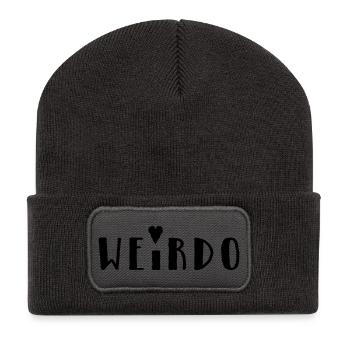 Weirdo - Recycelte Patch Beanie - Dunkelgrau - Vorne