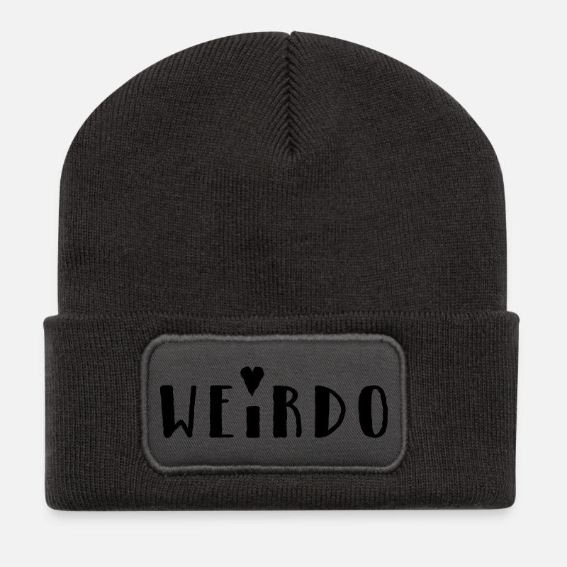 Weirdo - Recycelte Patch Beanie - Dunkelgrau