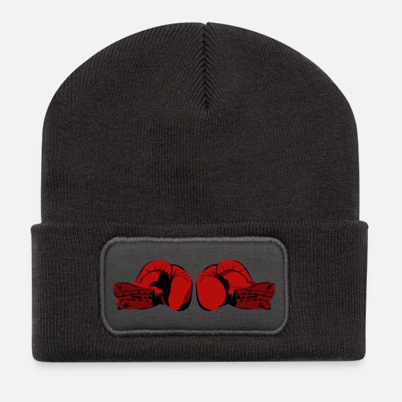Boxing Gloves - Recycled Patch Beanie - dark grey