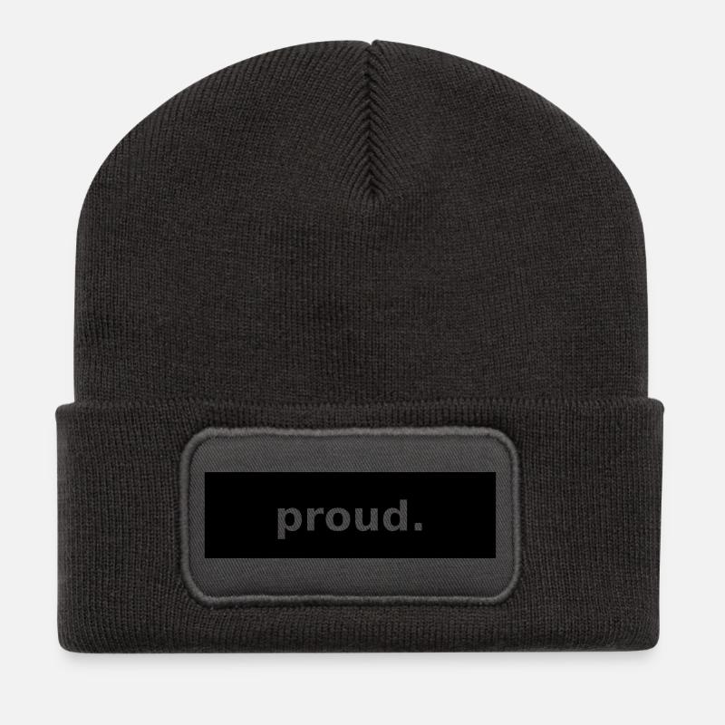 fier - Beanie recyclé à patch - charbon