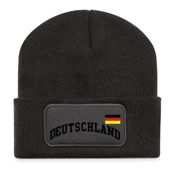 Germany flag - Germany Germany soccer soccer - Recycled Patch Beanie - dark grey - Front