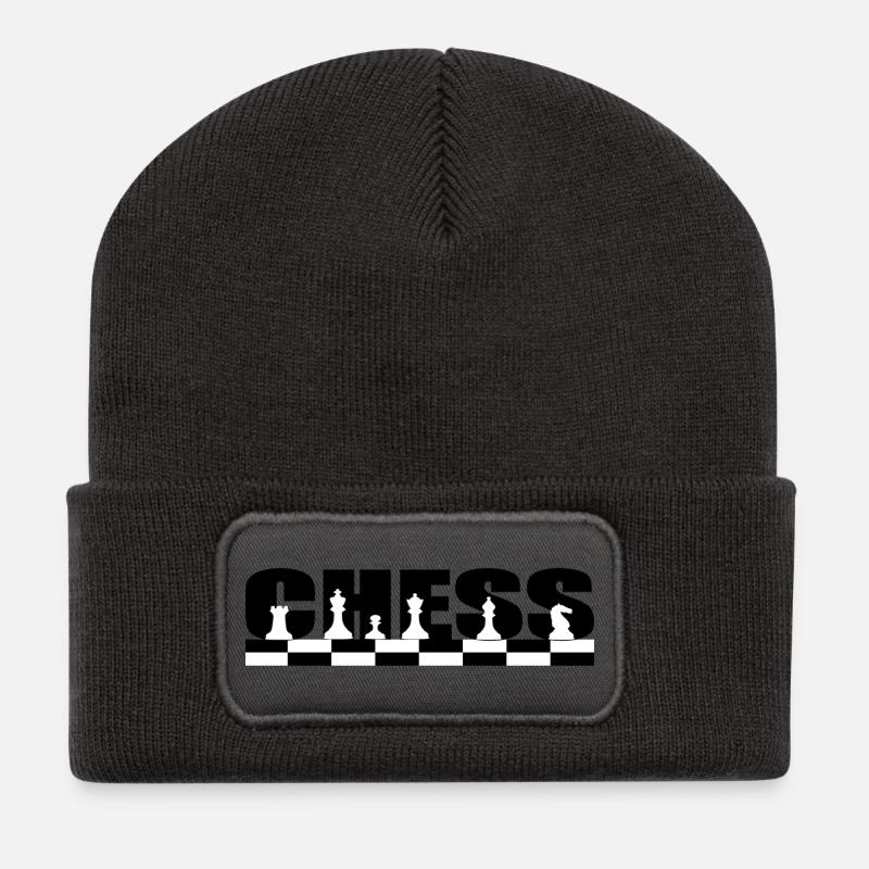 Chess - Recycelte Patch Beanie - Dunkelgrau