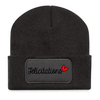 CONGRATULATIONS. WELL DONE. BIRTH. ANNIVERSARY. Ferry - Recycled Patch Beanie - dark grey - Front