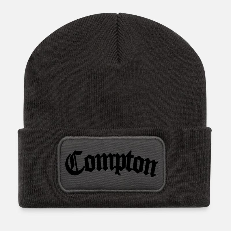 compton - Recycelte Patch Beanie - Dunkelgrau