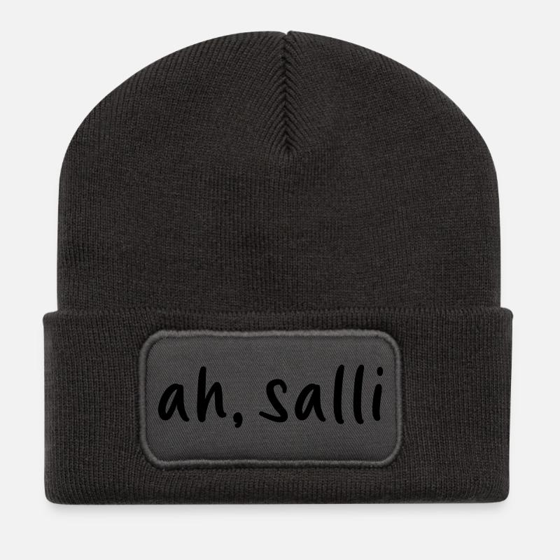 salli - Recycelte Patch Beanie - Dunkelgrau